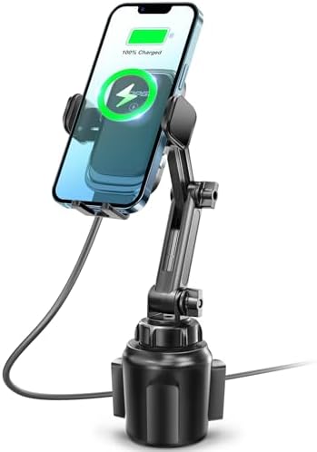TOPGO Adjustable Car Cup Phone Holder – Secure, No-Wobble Smartphone Mount for i Phone 16 & 4.0-7.0 Inch Devices – Enhance Driving Safety with Optimal Visibility and Easy Access – Sleek Black Design for Any Vehicle