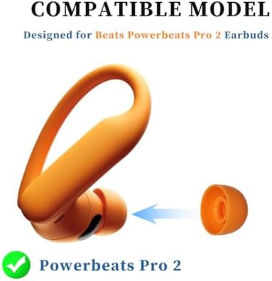 Revitalize Your Beats Powerbeats Pro 2 with Premium Electric Orange Silicone Earbud Tips – Ultimate Comfort & Noise Isolation for Every Ear Shape, 5 Pairs for Long-Lasting Listening Pleasure