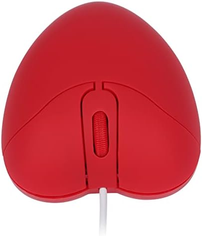 Charming Heart-Shaped Wired Mouse in Vibrant Red – Perfectly Portable USB Optical Mini Mouse for Kids and Adults, Silent Operation, 800 DPI Precision for Effortless Navigation – Ideal Gift for Creative Minds and Everyday Use