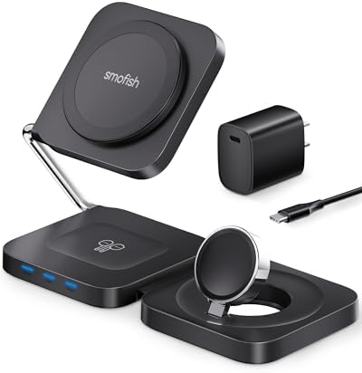 Ultimate 3-in-1 Fast Wireless Charging Station for i Phone 12-16, Air Pods, & Apple Watch – Sleek Travel Charger for Effortless Power Management, Perfect Gift for Tech Enthusiasts – Compact Design in Elegant White for On-the-Go Convenience