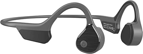 Revolutionary Open-Ear Bone Conduction Headphones – Wireless Bluetooth Sport Earbuds with IP68 Waterproof Shield, Integrated Microphone, and Night Visibility Feature for Enhanced Workout Performance – Perfect for Running, Gym Sessions, Hiking, and Cycling (Grey)