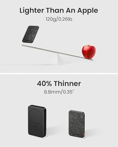 Ultra-Slim Carbon Mag Safe Power Bank – 5000 m Ah Lightweight Charger for i Phone 16 Pro Max/15/14/13 Series – 20 W PD Fast Charging with Durable Carbon Fiber Design – Effortless Magnetic Connection for On-the-Go Power