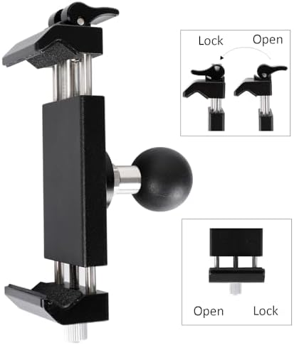 Durable Aluminum Quick Release Car Phone Holder Mount with 1″ Ball – Universal Compatibility for Smartphones 2.4″ to 3.4″ Wide, Perfect for RAM Mounts B Size Arm, Effortless Attachment and 360-Degree Rotation for Safe Hands-Free Navigation
