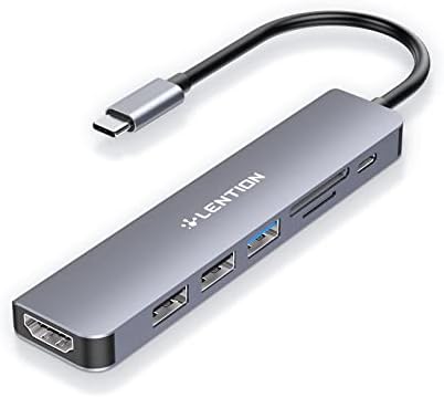 Elevate Your Connectivity with the LENTION USB C Hub: 100 W Fast Charging, 4 K HDMI Output, Dual Card Reader, and Versatile USB 3.0/2.0 Compatibility for Mac Book Pro, Mac Air, Surface, Chromebook, and More – Sleek Space Gray Design for Professionals and Creatives Seeking Enhanced Performance and Productivity