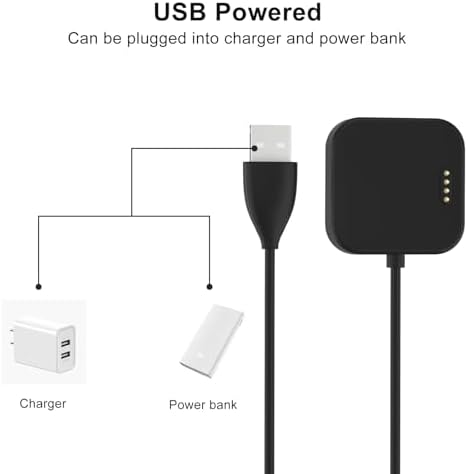 Black Pro 2-Pack USB Charging Cables for T-Mobile Sync UP Kids Watch – 3.3 FT Fast Charge Solution (Black and White) for Ultimate Versatility and Reliability