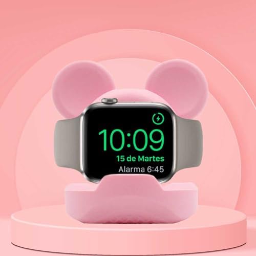 Stylish Cartoon Silicone Apple Watch Charging Dock – Enhanced Nightstand Compatibility for All Series Ultra/8/SE2/7/6/5/4/3/2/1 – Fast-Charging Solution with Tidy Cable Management for Personalized Décor and Elevated Viewing Experience