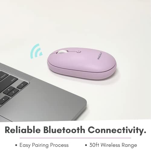 Sleek Macally Wireless Bluetooth Mouse – Rechargeable, Ergonomic Design for Mac & PC – Ultra-Quiet Clicks Perfect for Home, Office & Travel – Enhanced Compatibility with Mac Book Air/Pro, i Mac & Windows Laptops – Experience Comfort & Efficiency in Every Click