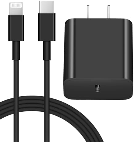 20 W PD USB-C Wall Charger with 6 FT Fast Charging Cable for i Phone 14/13/12/11/Pro/Pro Max/Mini/Xs Max/XR/X and i Pads – Rapid Power for Apple Devices with Enhanced Safety Features and Portability