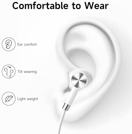 Ultimate USB C Earbuds for i Phone 16/15 & Samsung S23/S24/S25 – Wired In-Ear Headphones with Built-In Mic, Effortless Volume Control, and Superior Sound Clarity – Ideal for Music, Calls, and Podcasts – Lightweight & Rugged Design for Active Lifestyles
