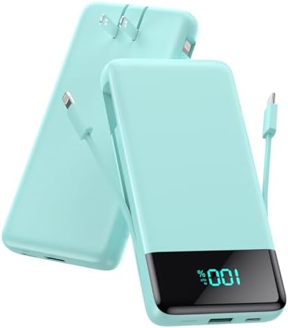 Enhanced Travel Power Bank with Built-in Cables and Wall Plug – 13800 m Ah Fast Charging USB-C Battery Pack for i Phone 15/14/13 & Samsung Devices – Ultimate Portable Charger for On-the-Go Power Solutions