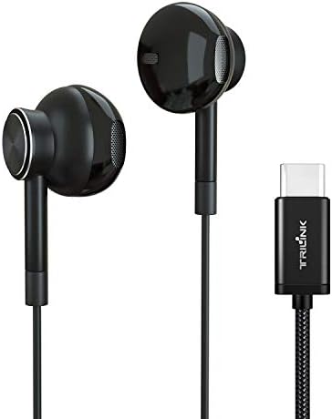 Hi-Res USB Type C Earbud Headphones with Built-in Mic – Lightweight, Durable In-Ear Earphones for i Phone 15, i Pad Pro, Google Pixel, Samsung Galaxy & More – Exceptional Sound Quality, Enhanced Compatibility & All-Day Comfort