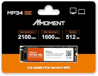 MMOMENT MT34 1 TB PCIe Gen3 NVMe M.2 2280 SSD – Supercharge Your Laptop and Desktop Performance with Blazing Fast 2000 MB/s Read Speeds for Gaming, Video Editing, and Efficient Data Management | Upgrade Your Storage Experience with Enhanced Compatibility and Reliability
