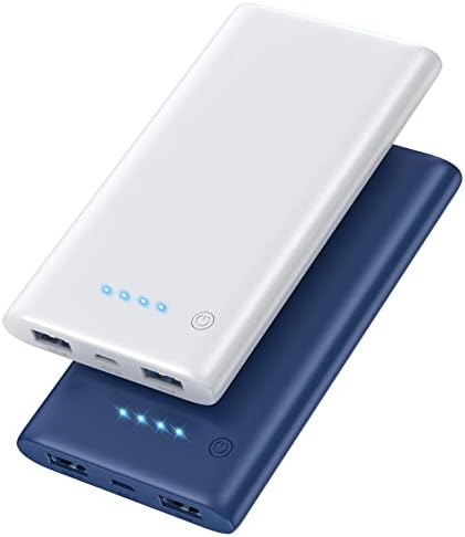 Ultra-Slim 10000 m Ah Portable Power Bank – Dual USB Outputs & USB-C Input, Compact External Charger for i Phone 12/13, Samsung S20, Tablets – Stylish Black and Red Design for Maximum Portability and Enhanced Device Compatibility