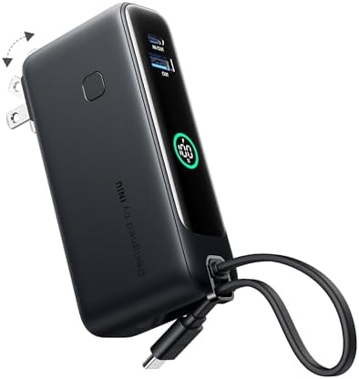 INIU 3-in-1 Travel Power Bank: 10000 m Ah Fast Charger with Built-in USB-C & Foldable AC Plug – Ultimate Portable Charging Solution for College Students, Travelers, and Tech Enthusiasts – Blue – Charge Multiple Devices Effortlessly!