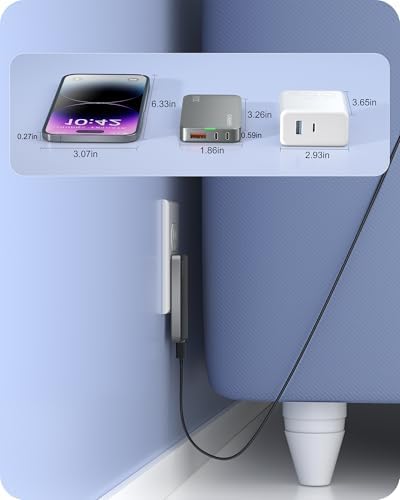 Sleek Purple 65 W Ga N Multi-Port USB Wall Charger – Ultra-Slim Travel Adapter with Dual Type-C & USB-A Ports for Rapid Charging of Mac Book Pro, i Phone 16/15/14, i Pad Pro, and Pixelbook – Compact, Stylish, and Versatile Power Solution for All Devices