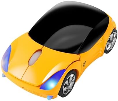 Sporty Pink Wireless Car-Shaped Optical Mouse – Portable 1600 DPI Mini Wireless Mice with USB Receiver for Laptop & Desktop – Ergonomic Design for Travel & Home Use – Unique Gift Idea for Tech Lovers