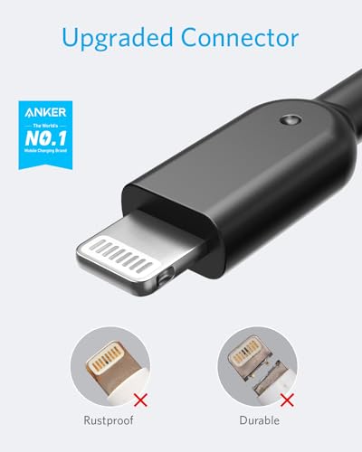Powerline II Lightning Cable by Anker – MFi Certified 3 FT USB Charging & Sync Cord for i Phone 11, SE, Xs, XR, and More – Durable, High-Speed Data Transfer, Tangle-Free Design for Everyday Convenience and Travel