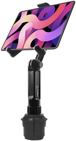 Cellet Premium Cup Holder Car Phone Mount for Tesla Model 3, Y, S & X – Universal Smartphone Holder Compatible with Apple i Phones, Samsung Galaxy, Motorola Moto & Google Pixel up to 6.5 Inches – Adjustable Viewing Angle & Sturdy Design for Safe Driving