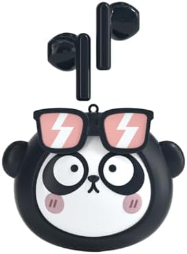 Black Panda Wireless Earbuds – Stylish Bluetooth 5.4 Sports Headphones with IPX4 Waterproof Technology, Perfect for Active Lifestyles, Travel, and School – Ideal for All Ages with Built-in Mic for Hands-Free Calls and Comfort Fit