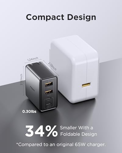 PISEN 65 W Ga N Fast Charging Block – 4-Port USB-C Wall Charger with 4 FT Cable for Mac Book, i Phone 16/15/14, Galaxy S24, Pixel 8, and Steam Deck – Ultimate Multi-Device Power Solution with Enhanced Efficiency and Compatibility