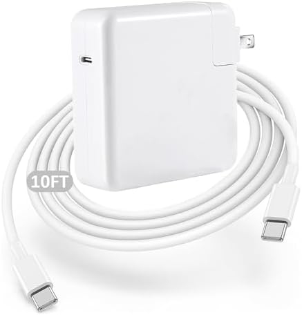 Experience lightning-fast charging with the 96 W USB-C Power Adapter for Mac Book Pro – includes a premium 10 FT cable for unmatched convenience. Optimized for Mac Book Pro and Air models from 2016 to 2024, this high-efficiency charger delivers rapid power to your devices, including i Pad Pro and USB-C smartphones. Featuring advanced Power Delivery (PD) technology, it intelligently adjusts to charge at full capacity, outperforming 61 W and 87 W alternatives. Achieve an impressive 50% charge on your Mac Book Pro 14-inch in just 30 minutes, and completely recharge your 16-inch model in only 1 hour and 35 minutes. Its robust 3 M cable ensures flexibility and durability, while multiple safety features protect your devices from over-current and voltage spikes. Ideal for professionals and on-the-go users, this charger is compatible with a wide range of USB-C devices, making it your ultimate charging solution. Elevate your productivity with this powerful, reliable, and versatile charging system.