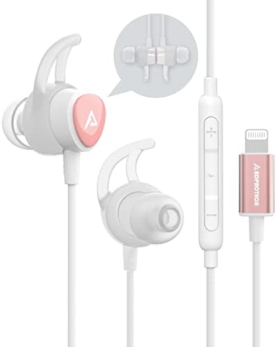 High-Performance Lightning Earbuds with Magnetic Design – MFi Certified Sports Headphones for i Phone 14/13/12/11/Pro Max/Xr/Xs Max/X – Noise-Isolating In-Ear Earphones with Built-in Microphone for Ultimate Workout Experience – Secure Fit and Premium Sound Quality