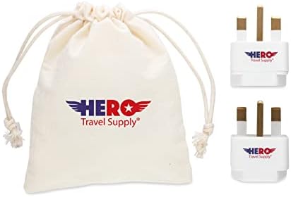 Hero Travel Supply All-in-One Universal Travel Adapter – Global Charging Companion for 100+ Countries | Charge Up to 3 Devices with Dual USB-A & USB-C Ports | Compact Design with Built-in Surge Protection for Hassle-Free Adventures | Essential Travel Accessory for On-the-Go Connectivity