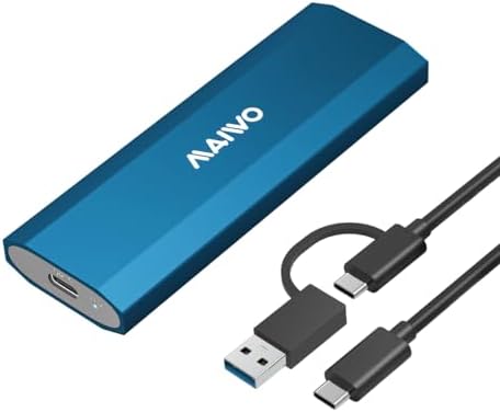 Transform Your M.2 SSD into a High-Speed External Drive with the MAIWO USB 3.2 Gen1 Type-C Aluminum Enclosure – Ultimate Compatibility for B Key & B+M Key SSDs, Effortless Plug-and-Play Setup, and Superior Heat Dissipation for Optimal Performance