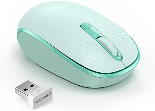 TECKNET 2.4 GHz Wireless Mouse – Ultra-Quiet & Portable Computer Companion with Adjustable DPI, USB Receiver, and Ergonomic Design for Seamless Use Across Chromebook, Laptop, PC & Mac – Enhance Productivity Effortlessly