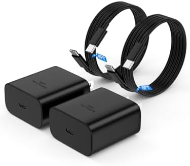 TSKYBEAR 2-Pack 45 W USB-C Super Fast Charger for Samsung Devices – Rapid Charging Solution with 6 ft Cable, Perfect for Galaxy S25/S24/S23/S22 Series, Note 20/10, and More – Enhanced Compatibility & Portability for On-the-Go Charging