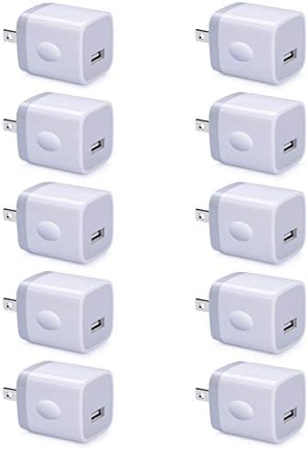 Uor Me USB Wall Charger 10 Pack – High-Speed 1 A 5 V Power Adapter Cube for i Phone, Samsung & Google Pixel – Versatile Travel-Friendly Design for Home & Office Charging – Durable & Compact Solution for All Your Device Needs