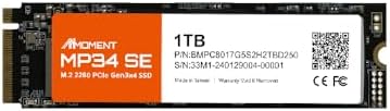 MMOMENT MT34 1 TB PCIe Gen3 NVMe M.2 2280 SSD – Supercharge Your Laptop and Desktop Performance with Blazing Fast 2000 MB/s Read Speeds for Gaming, Video Editing, and Efficient Data Management | Upgrade Your Storage Experience with Enhanced Compatibility and Reliability