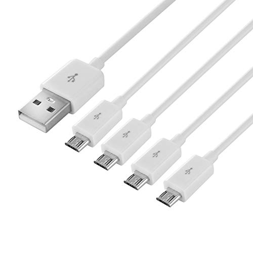 Herfair 6-Way Micro USB Splitter Cable – 4.92 FT Multi Charging Cord for Enhanced Device Connectivity and Fast Data Transfer – USB 2.0 Type A Male to 6 Micro USB Male Adapters – Universal Compatibility for Smartphones, Tablets, and More