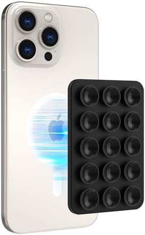 Transform Your Content Creation with the AHASTYLE Silicone Suction Phone Case Stand for i Phone 16/15/14/13/12 Series – Perfect for Tik Tok, Selfies, and Vlogging with Magnetic Mount, Lightweight Design, and Mirror-Style Holder for Enhanced Video Calls and Easy Hands-Free Use, Compatible with Mag Safe Cases and Ideal for On-the-Go Lifestyle