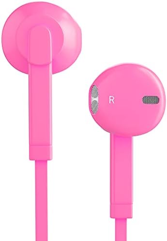 Premium V-8 Noise-Isolating In-Ear Headphones with Microphone | Ergonomic 3.5 mm Earbuds for Laptops, Tablets & Smartphones | Stylish Pink 2-Pack for Enhanced Audio Comfort & Clear Calls