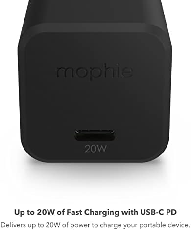 Mophie Speedport 20 W USB-C Fast Charger – Compact Ga N Technology Power Adapter for Mac Book Pro 13, i Phone 16/15/14 Pro, Galaxy S25/S24, Google Pixel 9 – Efficient and Lightweight Charging Solution for On-the-Go Professionals