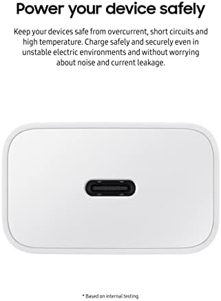 SAMSUNG 15 W USB-C Wall Charger with Fast Charging Cable – Universal Compatibility & Efficient Power Delivery for Smartphones and Tablets, Compact Design for Travel