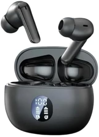 Revolutionary Bluetooth 5.4 Waterproof Sports Earbuds – Unmatched Noise Cancellation Wireless Headphones with 40-Hour Playtime – LED Battery Status for Effortless Monitoring – Integrated Microphone for Superior Call Clarity – Perfectly Crafted for Optimal Sound Quality During Workouts, Daily Commutes, and Relaxation Sessions