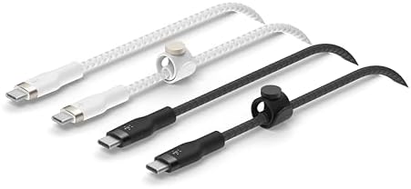 Maximize Your Charging Potential with the Belkin Boost Charge Pro Flex 6.6 ft USB-C to USB-C Braided Charger Cable – Dual Pack for Effortless Connectivity and Long-Lasting Durability – Fast Charge Compatibility with i Phone 16, Mac Book, Galaxy S25, and Nintendo Switch 2 – Tangle-Free Design, USB-IF Certified for Dependable Performance