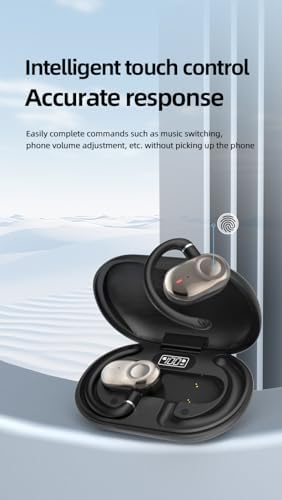 URIZONS Elite Wireless Gaming Earbuds – Ergonomic Over-Ear Bluetooth Headset with Ultra-Low Latency for Gamers and Athletes – Supreme Sound Clarity, Secure Earhook Stability, and Compact Charging Case in Sleek Black Design for Ultimate Performance
