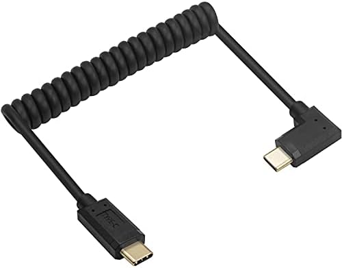 Qaoquda Premium Coiled USB 3.1 Type C Cable – 4 FT Stretchable USB-C Male to Female Spring Cable for 10 Gbps Fast Data Transfer and 3 A Rapid Charging – Ideal for Laptops, Smartphones, and Tablets – Tangle-Free Design for Enhanced Durability and Ergonomic Workspace Management