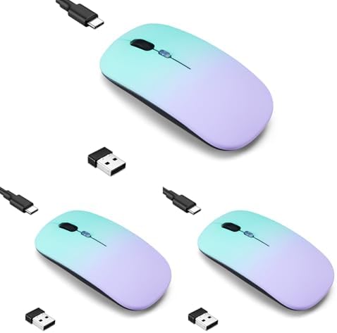 Seamless Productivity with 3 Pack Rosy Glow Red Wireless Bluetooth Mouse – Rechargeable, Silent, and Slim Dual Mode Mice for Laptop, Desktop, i Pad, and Mac – Perfect for On-the-Go Professionals and Students