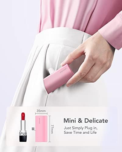 Ultra-Compact 5000 m Ah Power Bank for i Phone 16/15 & Samsung Galaxy S24 – 20 W PD Fast Charging Mini Charger for On-the-Go Efficiency, Pocket-Sized Battery Pack with USB-C Connectivity for Rapid Recharges and Enhanced Compatibility – Perfect for Travel and Everyday Use