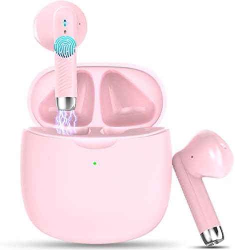 Discover the Ultimate Pink Bluetooth 5.4 Earbuds – Premium Noise Cancellation, IP7 Waterproof Design for Active Lifestyles, Up to 32 Hours Playtime, Perfect for Fitness Buffs and Frequent Travelers, Effortlessly Syncs with Android & i OS Devices