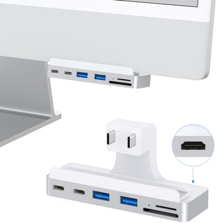 Unlock Ultimate Productivity with the 6-in-1 USB-C Hub for 24-Inch i Mac (M1/M3) – Experience Lightning-Fast 10 Gbps Data Transfers, Dual SD/TF Card Readers, and Versatile Multiport Connectivity for Enhanced Workflow and Seamless Device Integration. Transform Your Desk into a Powerhouse of Efficiency with This Stylish and Compact Multiport Adapter Designed for Creatives and Professionals Alike. Enjoy Hassle-Free Plug-and-Play Functionality, Durable Construction, and a Sleek Aesthetic That Harmonizes with Your i Mac Setup. Elevate Your Data Management Experience Now!