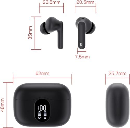 Btootos Ultra-Durable Bluetooth 5.4 Wireless Earbuds – Immersive Bass Sound with Noise-Cancelling Mic, IP7 Waterproof Design for Active Lifestyles, 36-Hour Playtime with LED Battery Display, Bold Yellow for a Striking Audio Experience