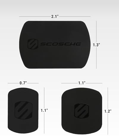 Scosche MRK2 PK-UB Universal Magnetic Phone Mount Metal Plate Kit – Essential Replacement for Secure Smartphone Holding in Vehicles – Enhanced Compatibility with All Devices & Cases – Pack of 2 Durable, Sleek Black Plates for Effortless Installation and Reliable Hands-Free Navigation