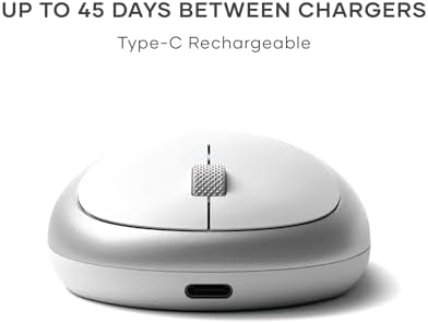 Satechi M1 Wireless Bluetooth Mouse – USB-C Rechargeable, Sleek Compact Design for Mac & Windows, Ultimate Portability for i Phone, i Pad Pro, Mac Book & More – Stylish Silver Finish for Effortless Connectivity and Comfort