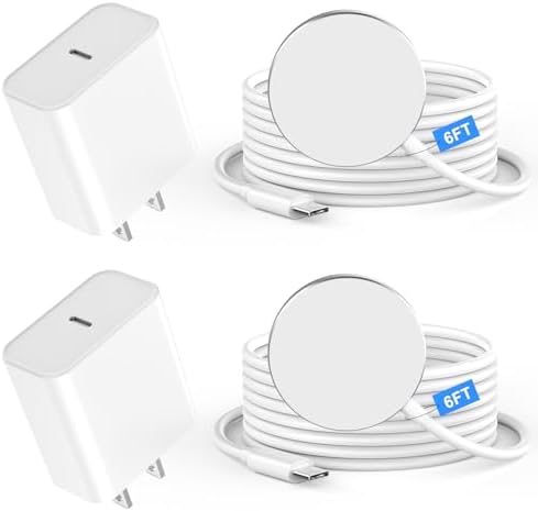 Magnetic Wireless Charger Duo for i Phone 16/15/14 – 6 FT Long 15 W Fast Charging Pad with 20 W USB-C Power Adapter – Universal Compatibility for i Phone 16 Series & Air Pods – Enhanced Safety Features for Swift, Secure Charging at Home or On-the-Go
