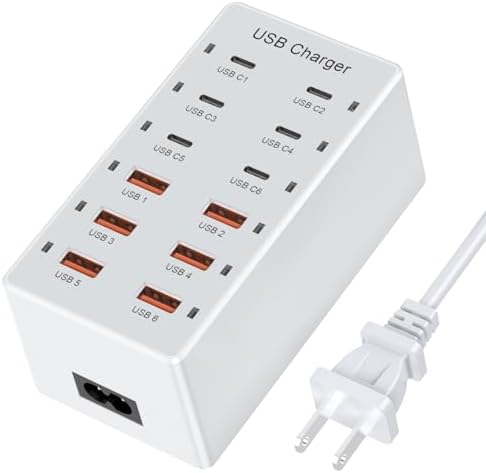 Multi-Device USB Charging Hub with 10 High-Speed Ports – Smart Plug Power Strip for i Phone 15/14/13, i Pads, Galaxy Watches & Android Phones – Ultimate Fast Charging Solution for Home & Office Efficiency